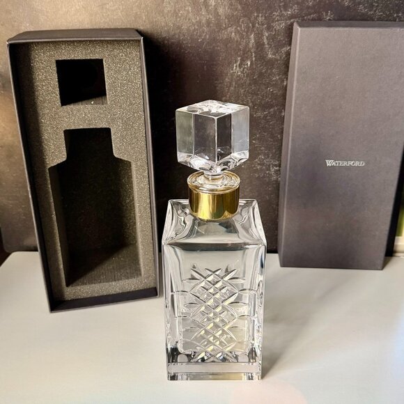 Waterford Lismore Revolution Crystal Square Decanter 25.3oz with Original Box - Picture 1 of 16
